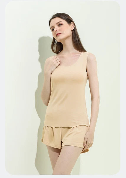 Women's Pajamas Set Comfy Casual Bacteriostasis Modal Summer Vest and Shorts