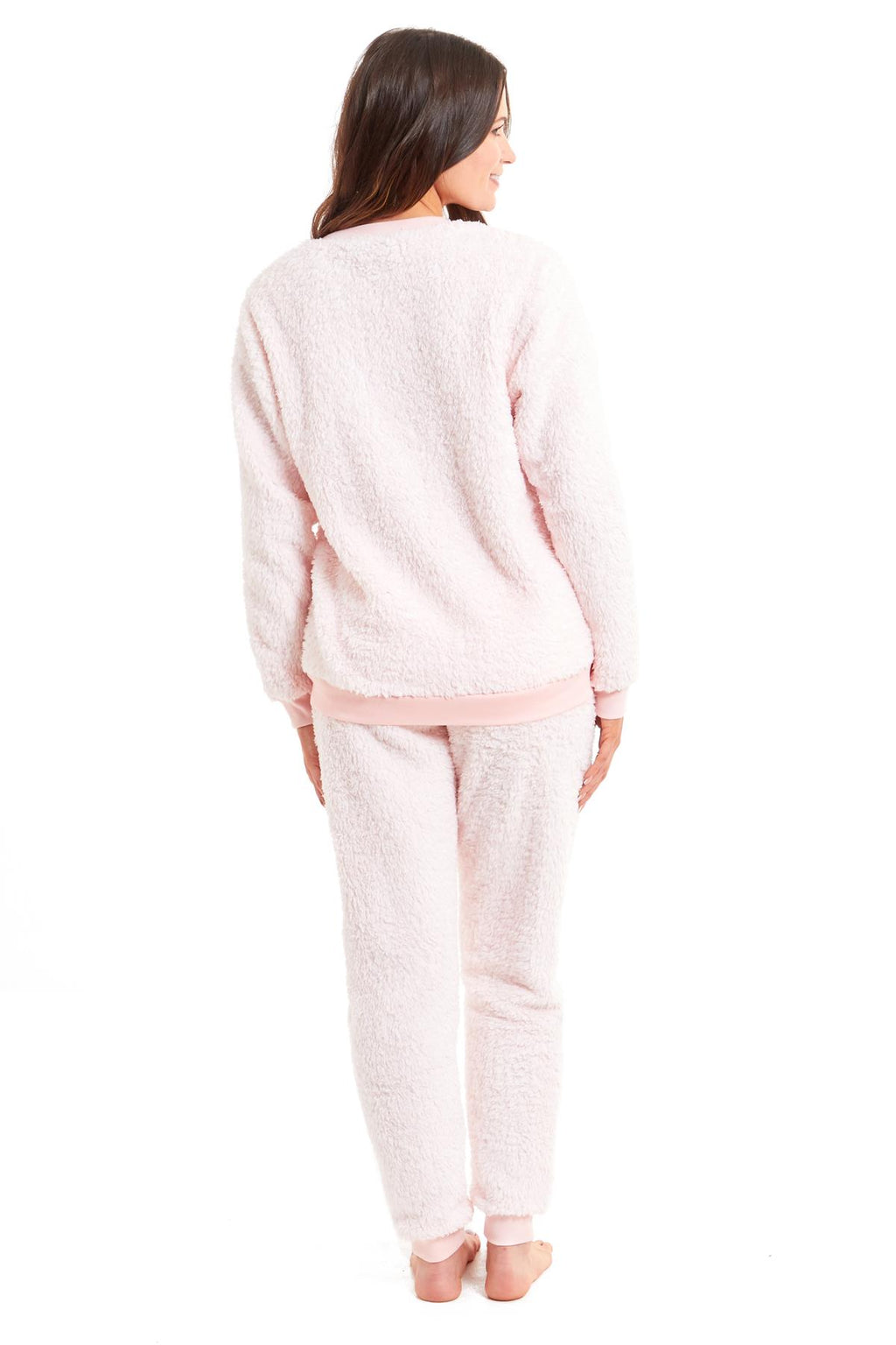 Womens Fluffy Pyjamas Soft Teddy Pyjama Set Lounge Wear Winter PJs