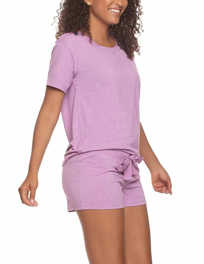 Felina Women's 3 Piece Pajama Set Jogger Shorts Crew Neck Tee