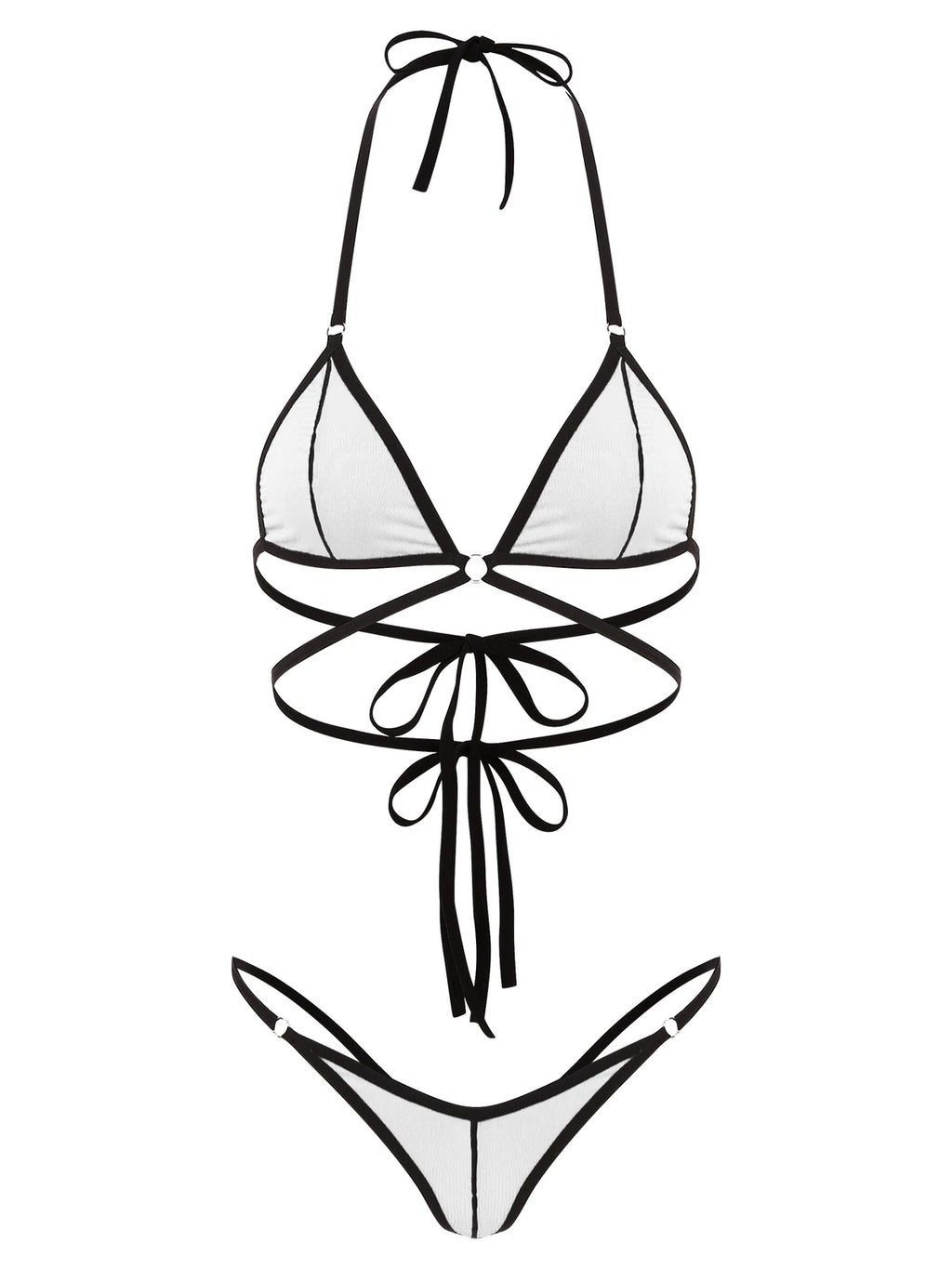 Women's Floral Lace Lingerie Bra Set Crotchless Thong G-string Cupless Bralette