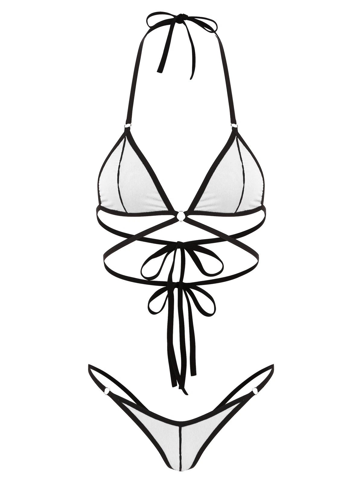 Women's Floral Lace Lingerie Bra Set Crotchless Thong G-string Cupless Bralette