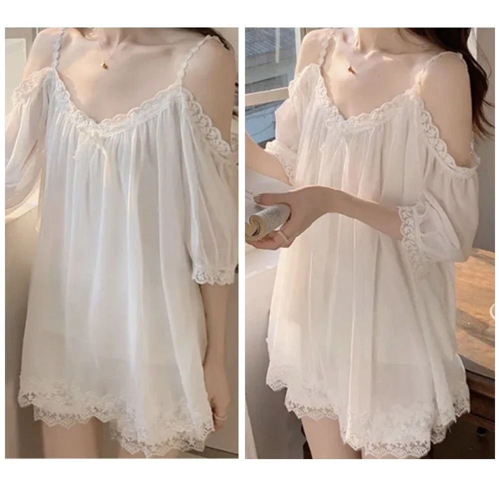 Off Shoulder Suspender Shorts Pajama Suit Women's Sleepwear Sets  Summer