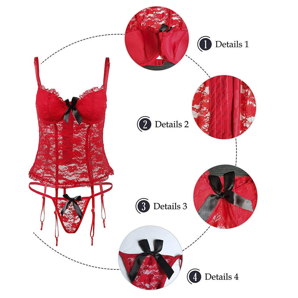 Women's Sexy Lingerie Lace Dress Underwear Babydoll Sleepwear Nightwear G-string