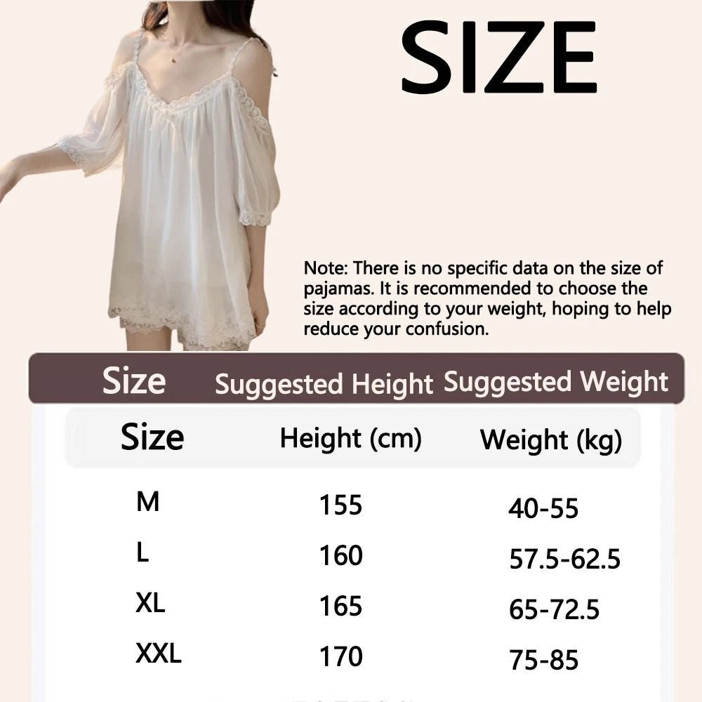 Off Shoulder Suspender Shorts Pajama Suit Women's Sleepwear Sets  Summer