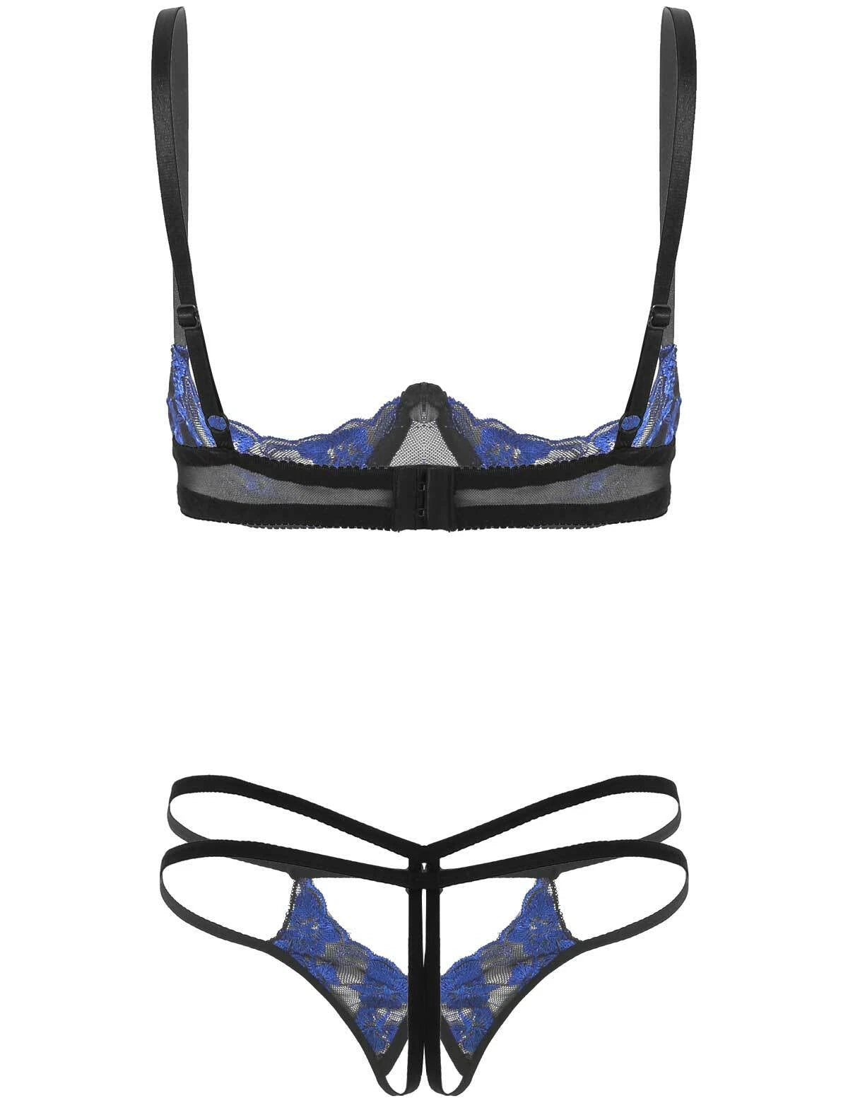 Women's G-string Sexy Lingerie Nightwear Lace Thong Bra Set Underwear Babydoll