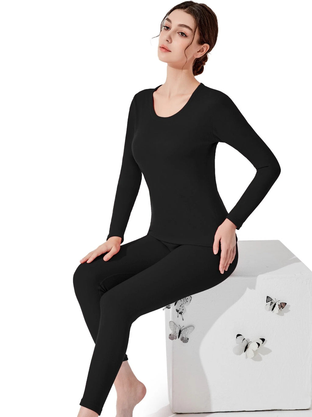 Womens Thermal Underwear Ultra-Soft Long Johns Set Base Layer Skiing Winter Warm