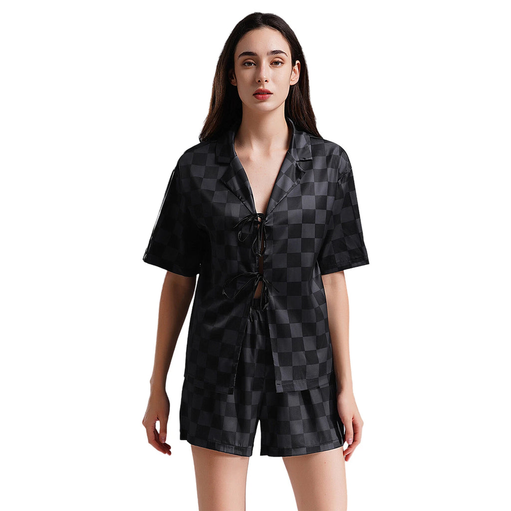 Women Nightwear Casual Pajamas Set Soft Sleepwear Ice Cool Homewear Summer