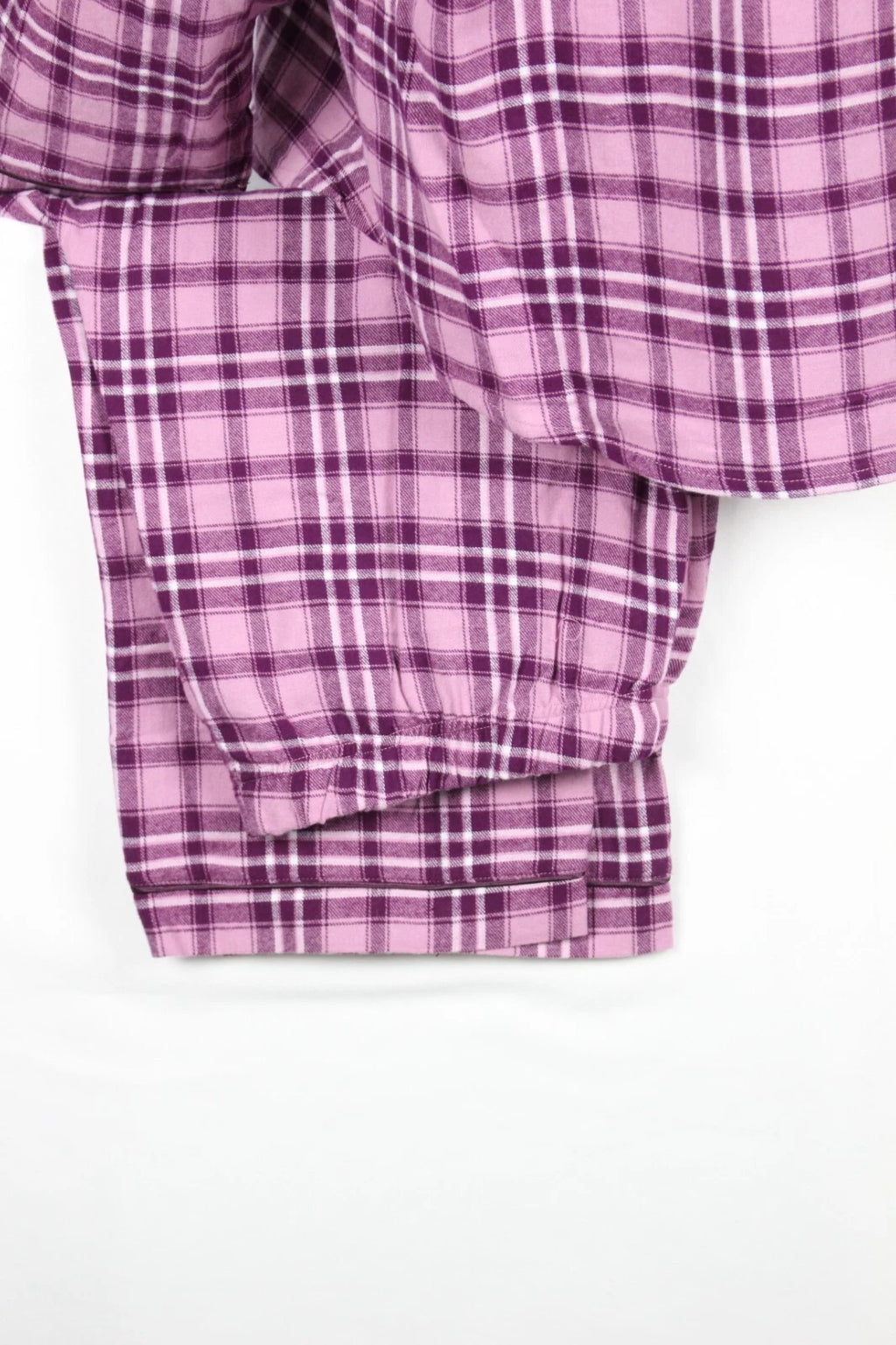 Eddie Bauer Women's 2 Piece Flannel Pajama Set Notch Collar Purple Plaid