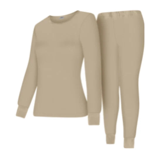 WOMEN'S Thermal TOP & BOTTOM SET Waffle Knit Long Johns Warm Underwear PJ'S 2pcs