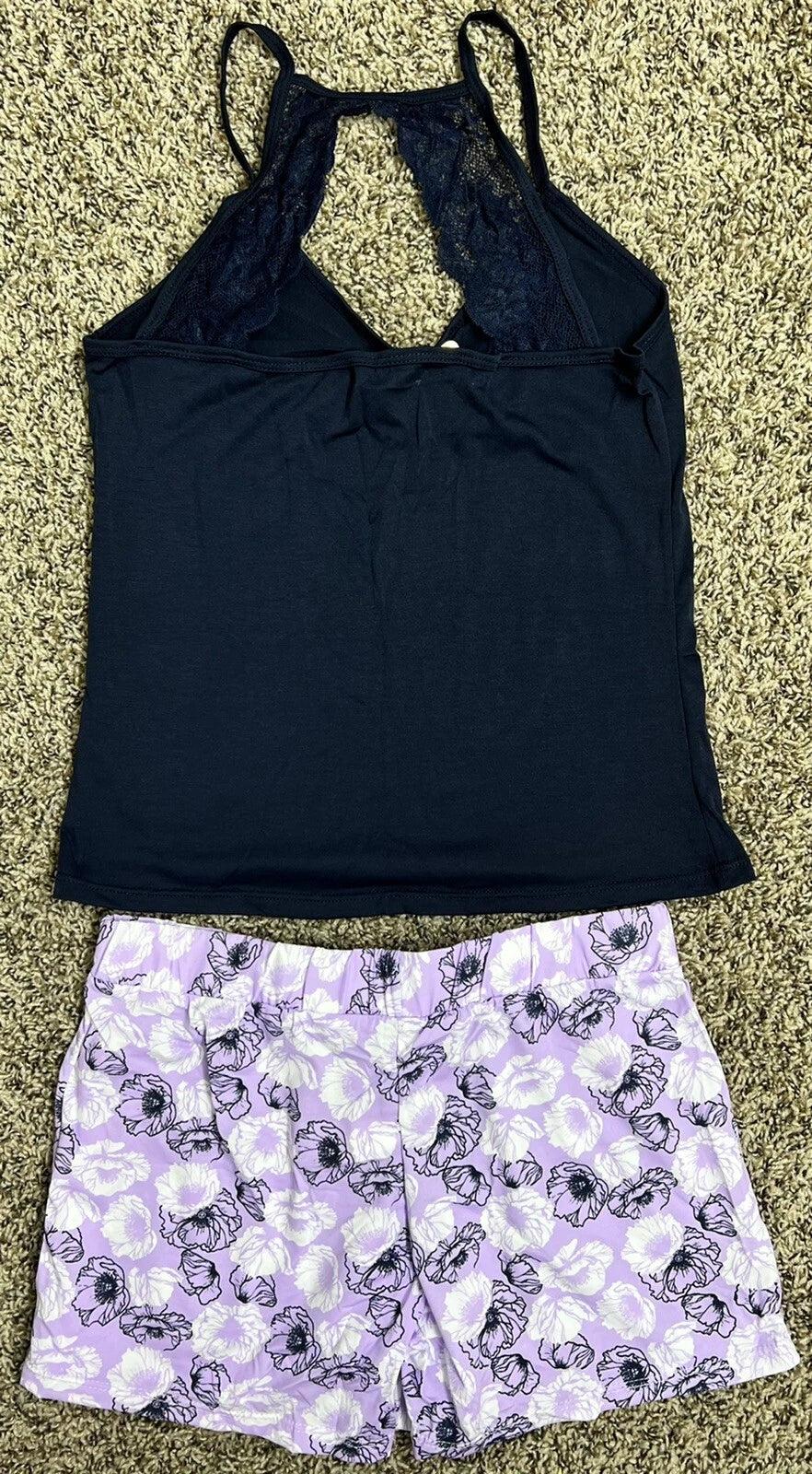 Women's talulah blue top with purple shorts  pajama set