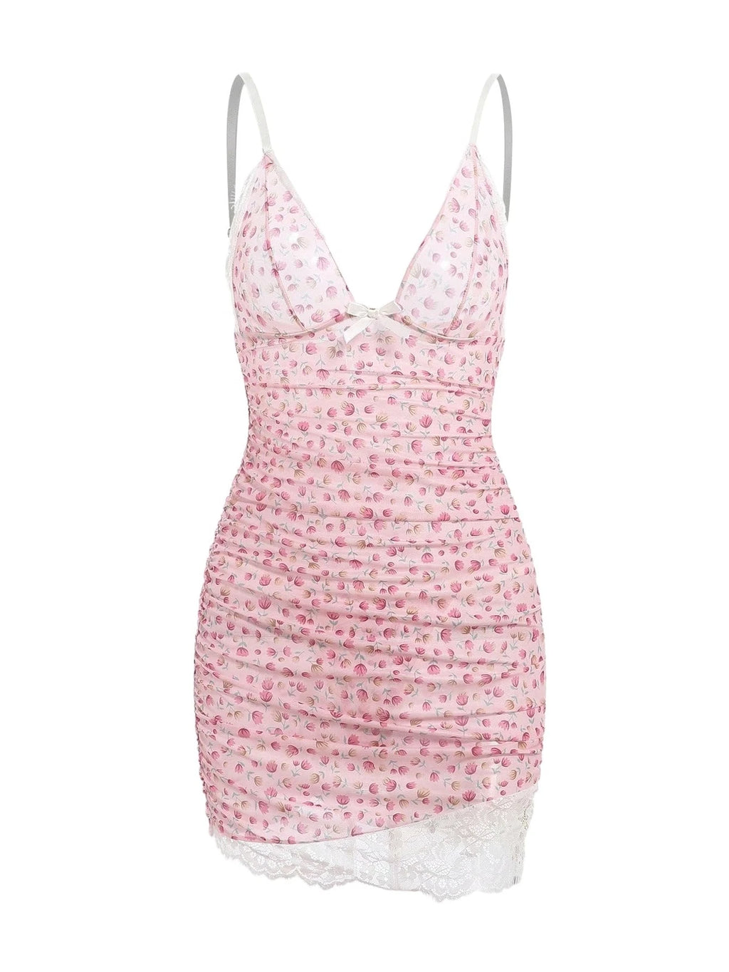 Sexy Women Lingerie Pink Lace Dress G-string Underwear Babydoll Sleepwear Gift