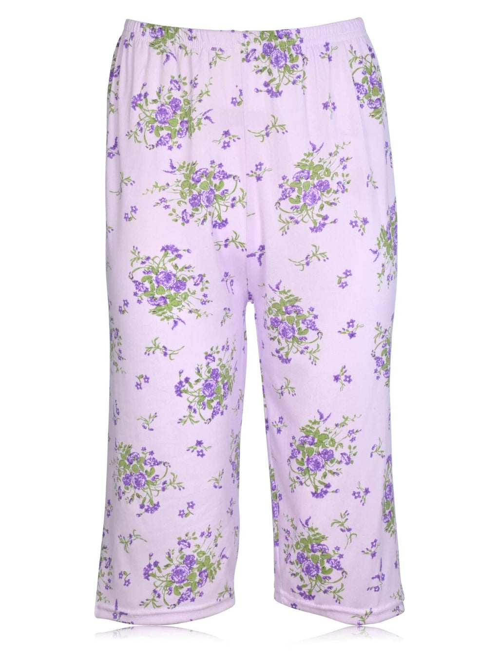 JEFFRICO Womens Capri Pajama Set 2 Piece Short Sleeve Top & Capri Pants 5201C