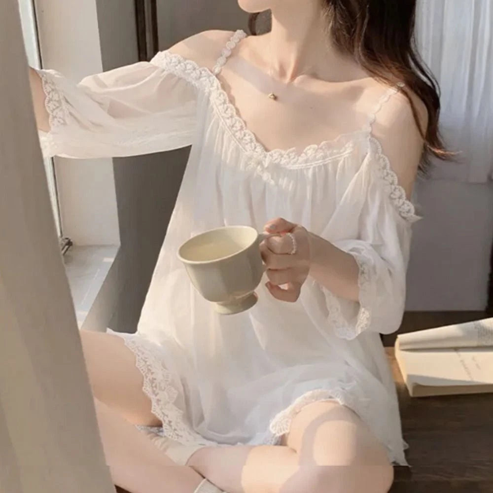 Off Shoulder Suspender Shorts Pajama Suit Women's Sleepwear Sets  Summer
