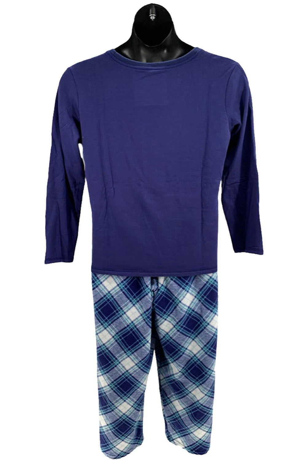 Hanes Comfort Sleep French Terry and Fleece Pajama Set Navy
