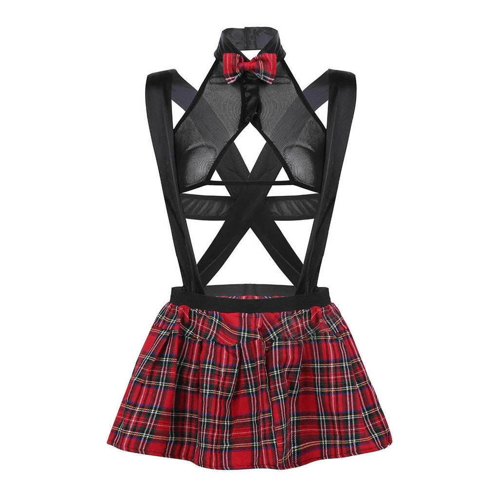 Women School Girl Sexy Lingerie Student Uniform Cosplay Underwear Lace Dress Set