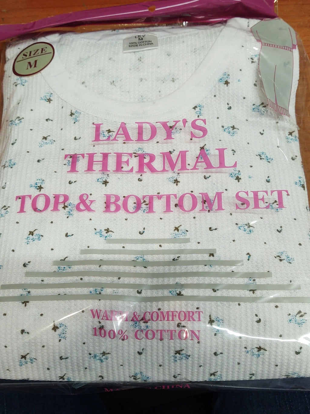 WOMEN'S Thermal TOP & BOTTOM SET Waffle Knit Long Johns Warm Underwear PJ'S 2pcs