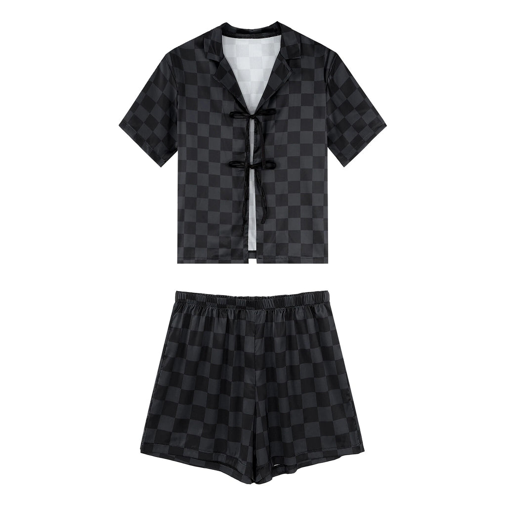 Women Nightwear Casual Pajamas Set Soft Sleepwear Shiny Homewear Comfortable