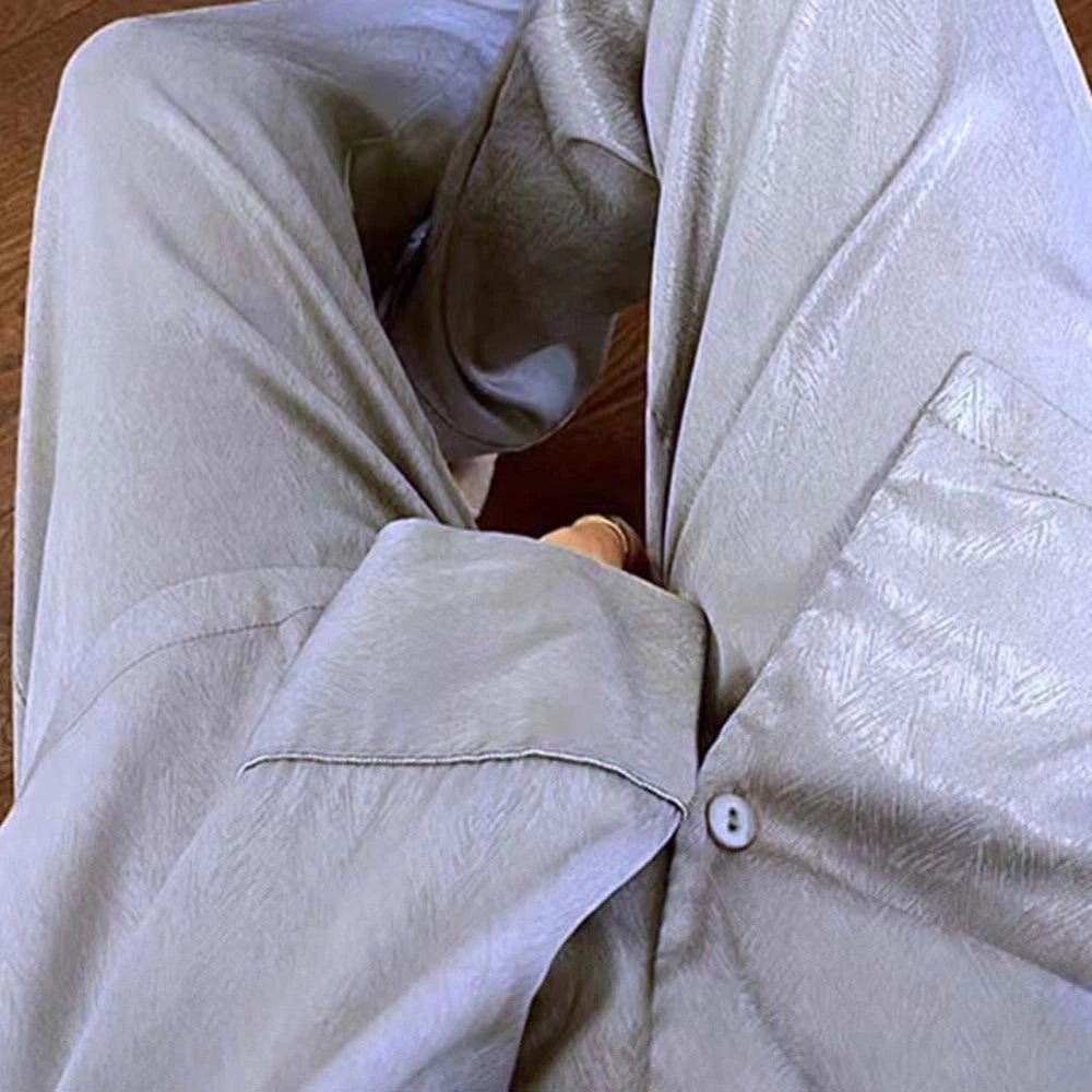 Skinny Clothes Solid Women Pyjamas Set Birthday Gift-