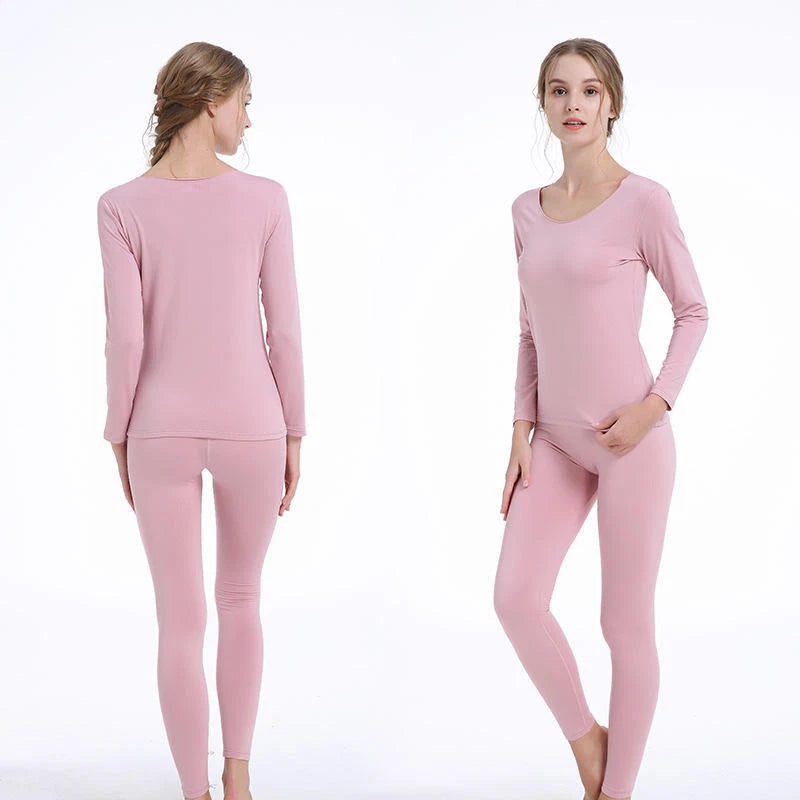 Women's Thermal Underwear Set Pyjama Long Johns Base Layer Top and Bottom Fleece