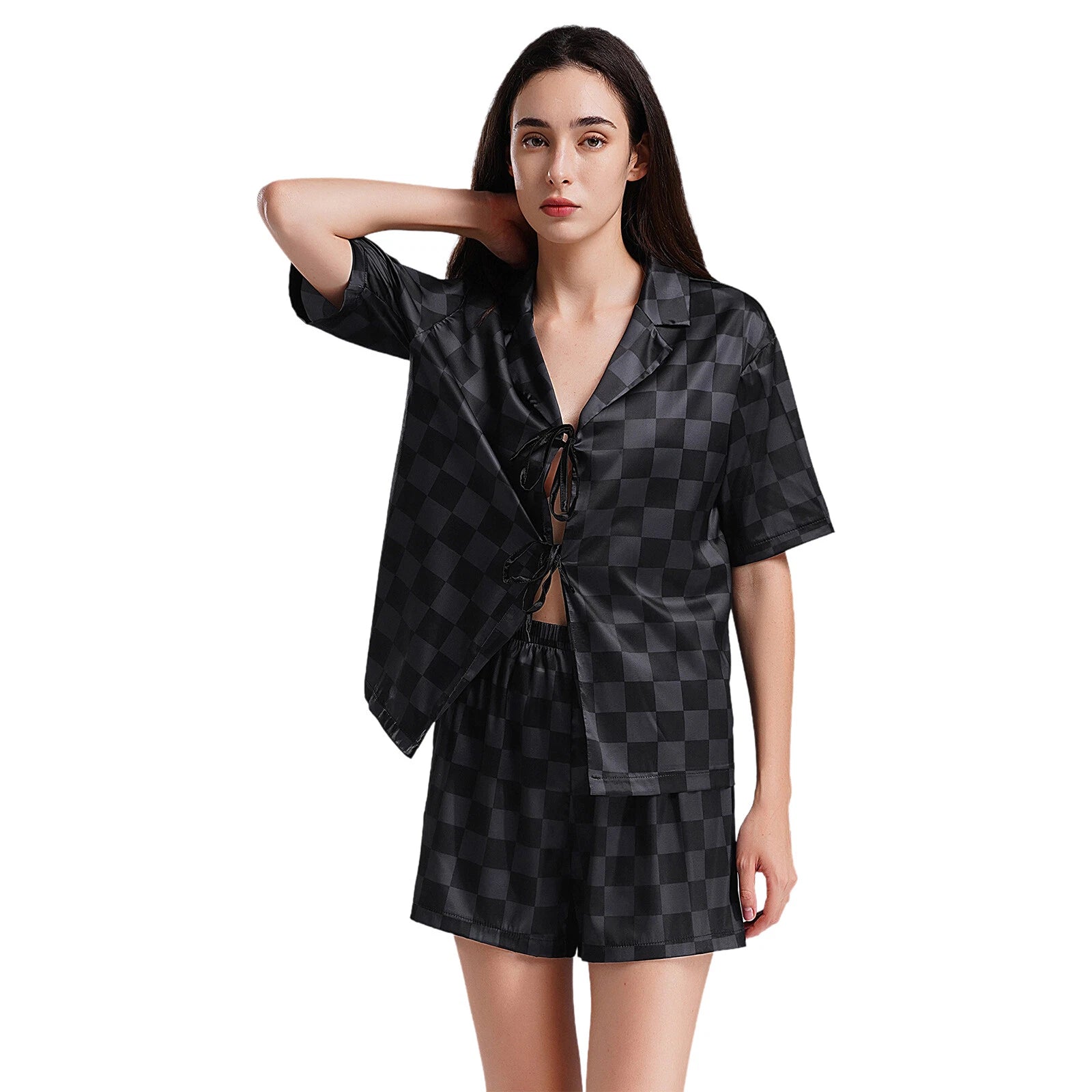 Women Nightwear Casual Pajamas Set Soft Sleepwear Ice Cool Homewear Summer
