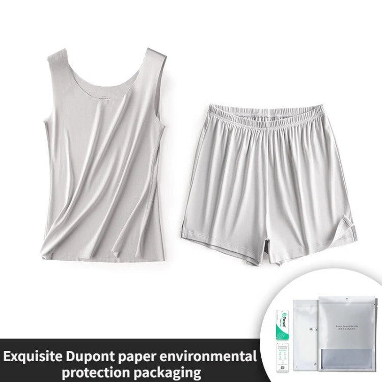Comfortable Women Summer Pajamas Set Comfortable Casual Bacteriostasis Vest And Shorts-
