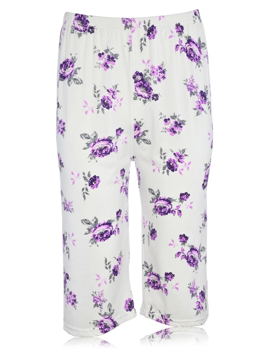 JEFFRICO Womens Capri Pajama Set 2 Piece Short Sleeve Top & Capri Pants  801C