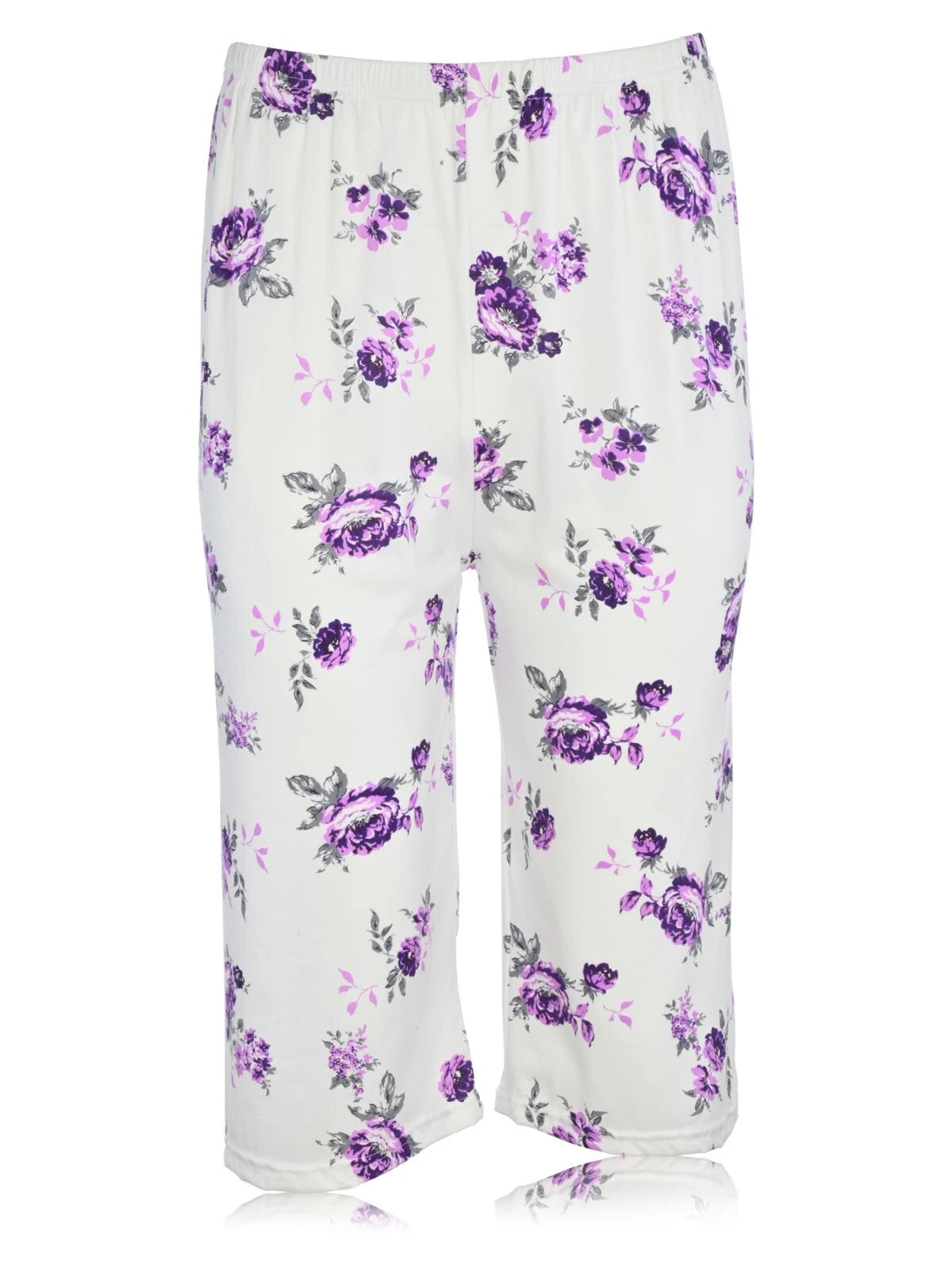 JEFFRICO Womens Capri Pajama Set 2 Piece Short Sleeve Top & Capri Pants  801C