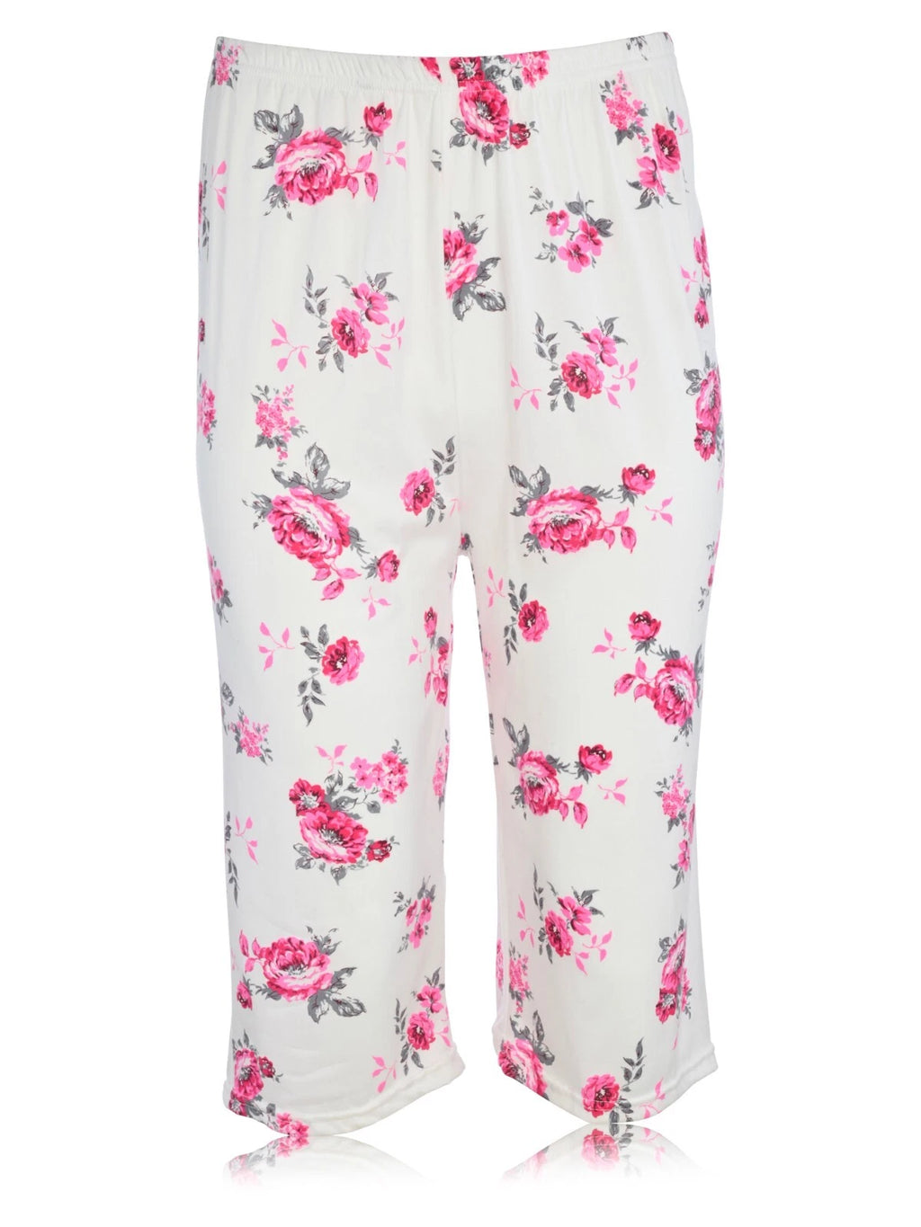 JEFFRICO Womens Capri Pajama Set 2 Piece Short Sleeve Top & Capri Pants  801C