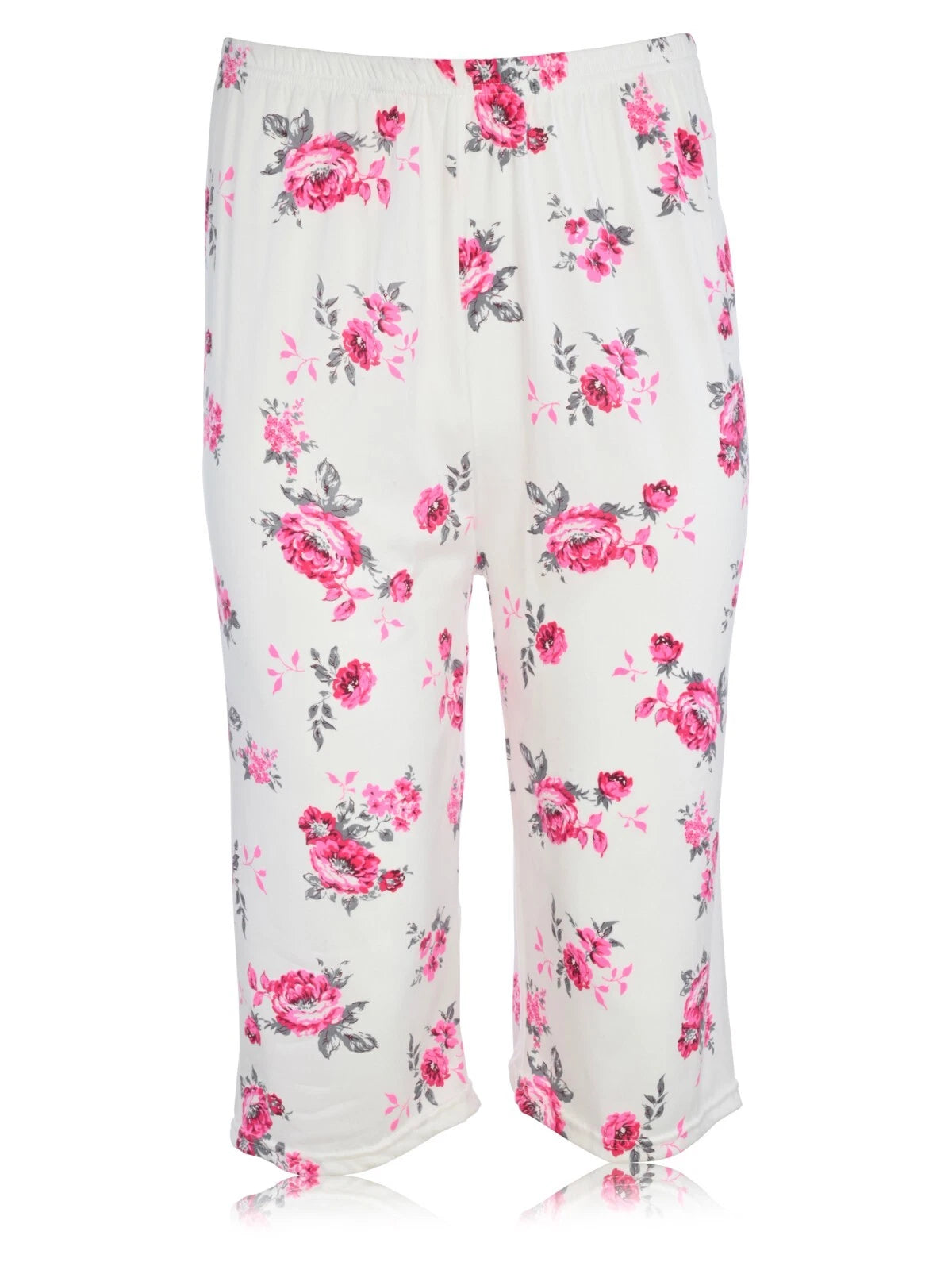 JEFFRICO Womens Capri Pajama Set 2 Piece Short Sleeve Top & Capri Pants  801C