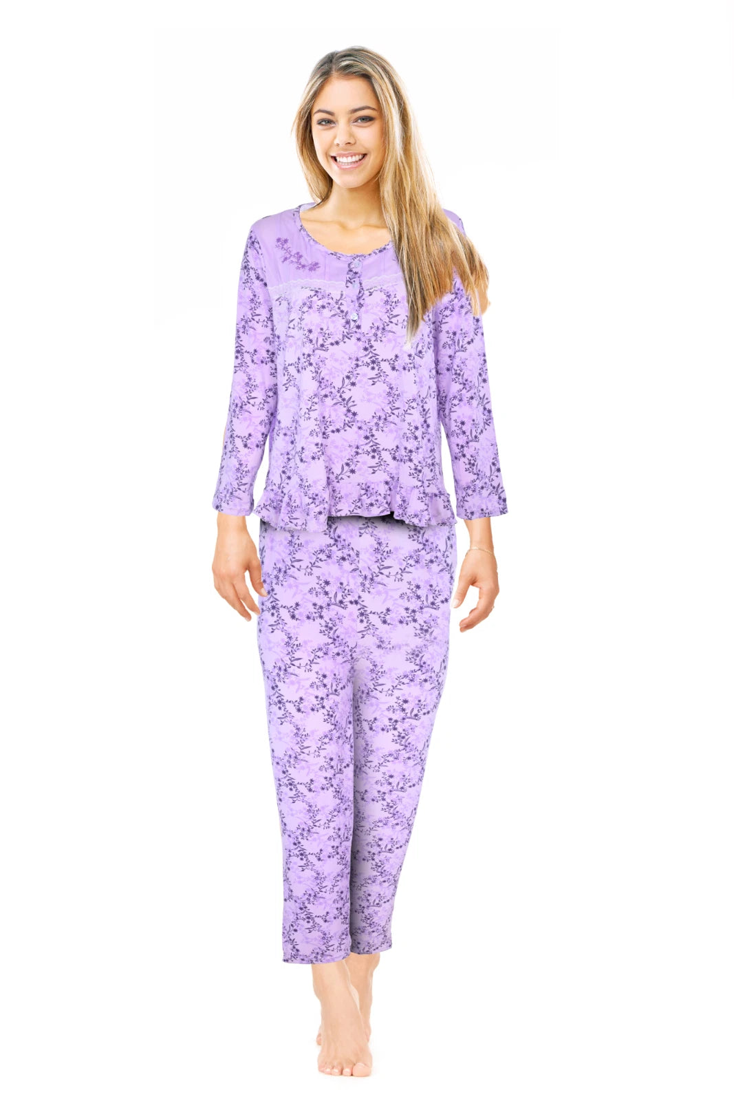 Womens Pajamas For Women Long Sleeve Pajamas Set Sleepwear  M L XL XXL NWT 6013P