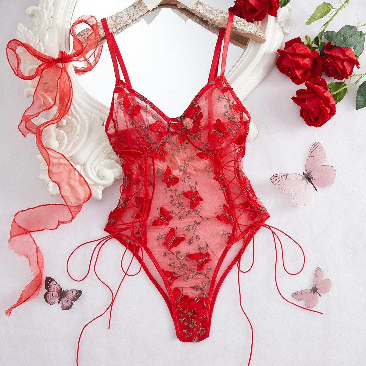 Sexy Underwear Women Lace Lingerie Set Bodysuit Teddy Babydoll Chemise Sleepwear