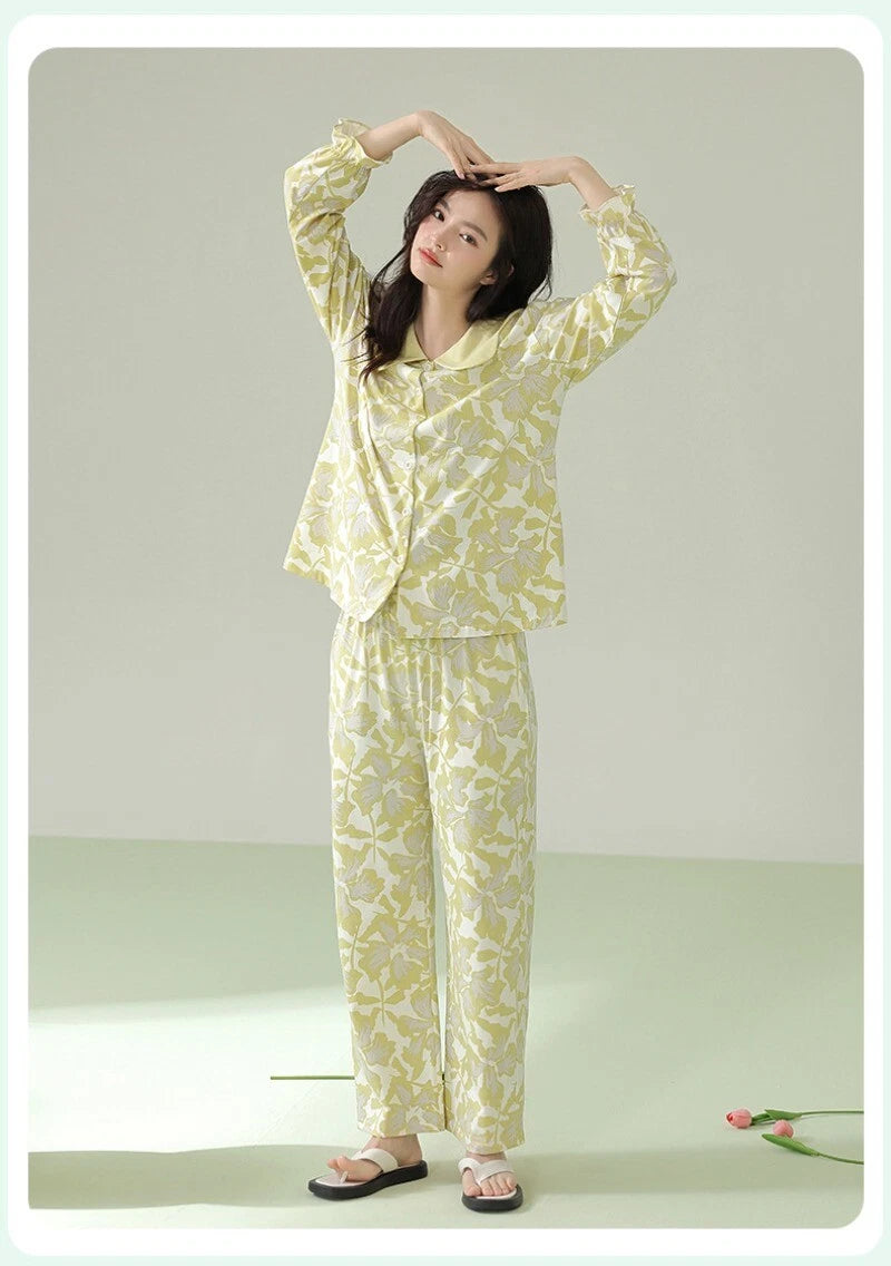 Women's Tulip Pajamas Soft Comfortable Autumn Homewear Sleepwear-