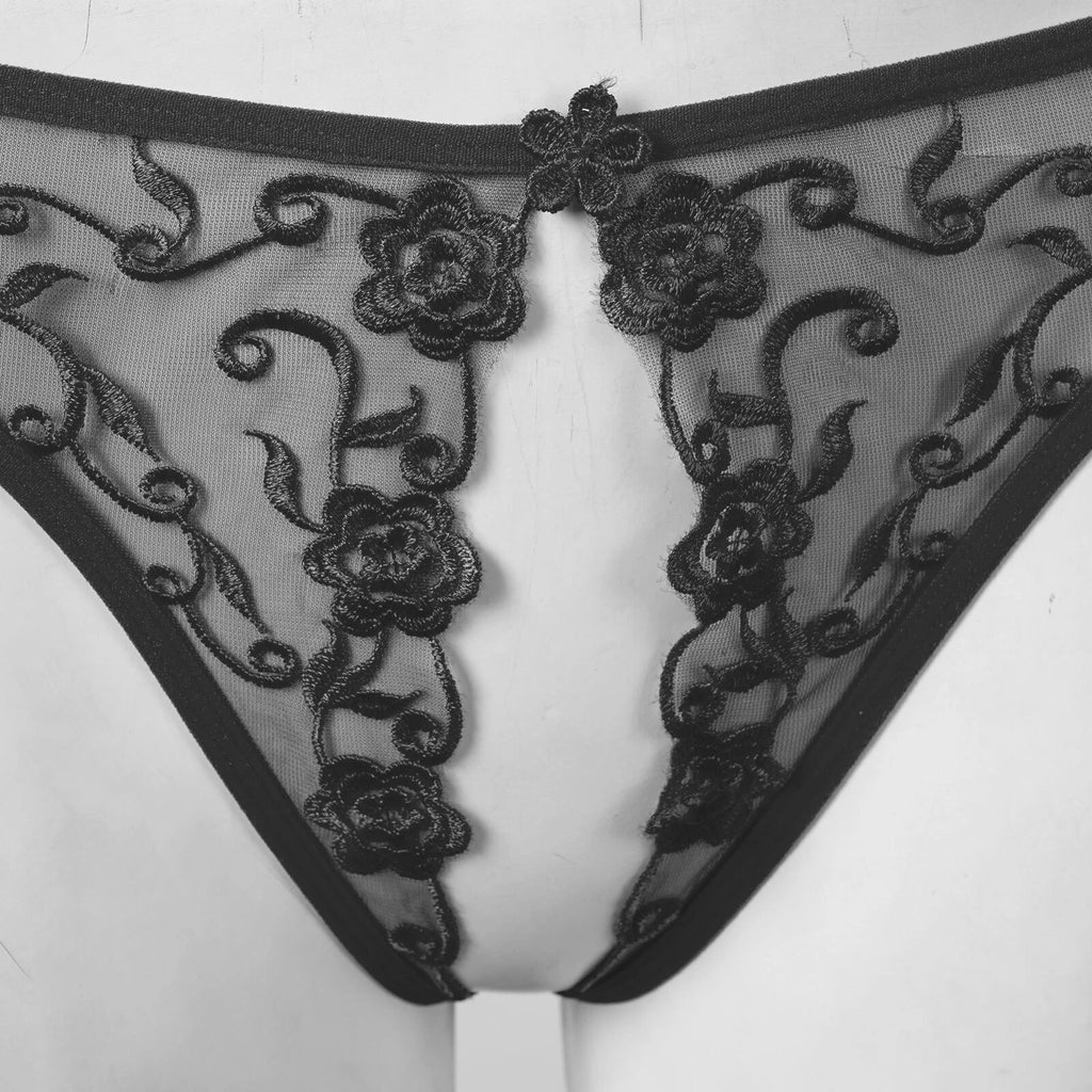 Womens Underwear Shiny Thong Crop Top Lingerie Lace-up Nightwear 4-piece Bra