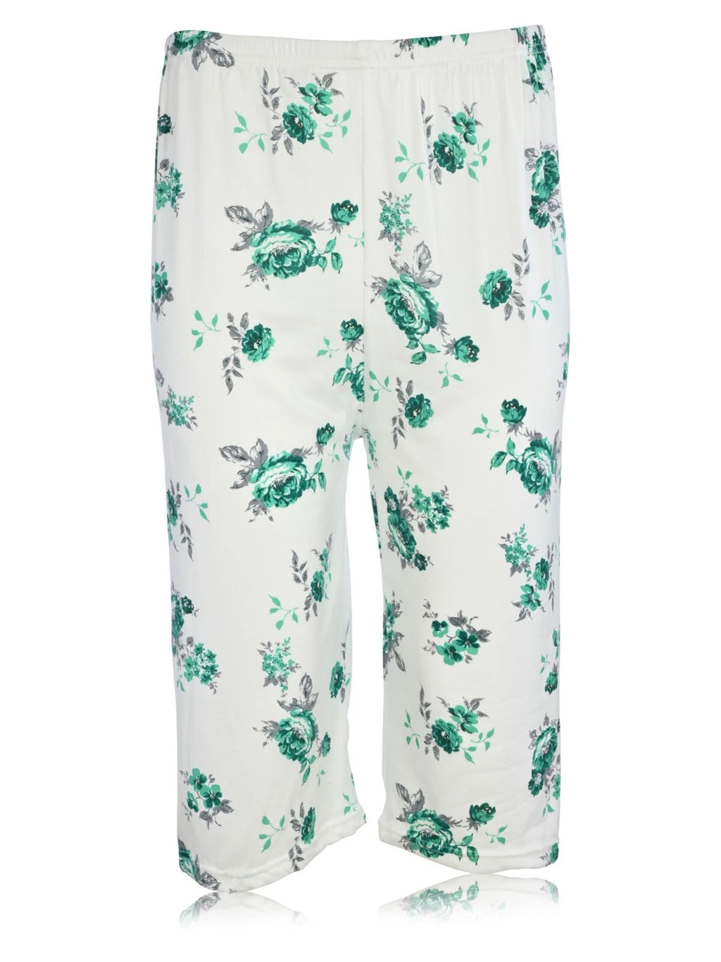 JEFFRICO Womens Capri Pajama Set 2 Piece Short Sleeve Top & Capri Pants  801C