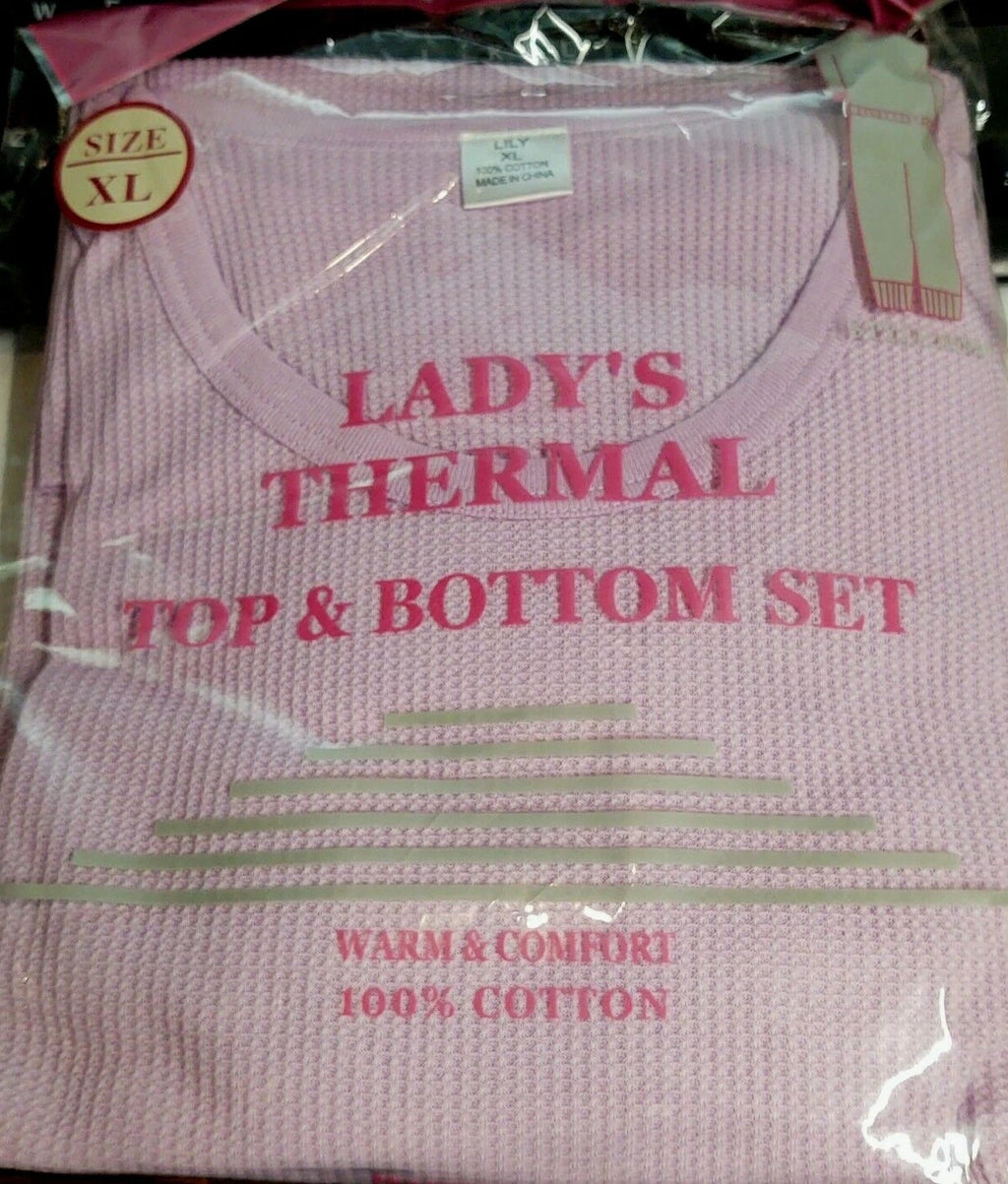 WOMEN'S Thermal TOP & BOTTOM SET Waffle Knit Long Johns Warm Underwear PJ'S 2pcs