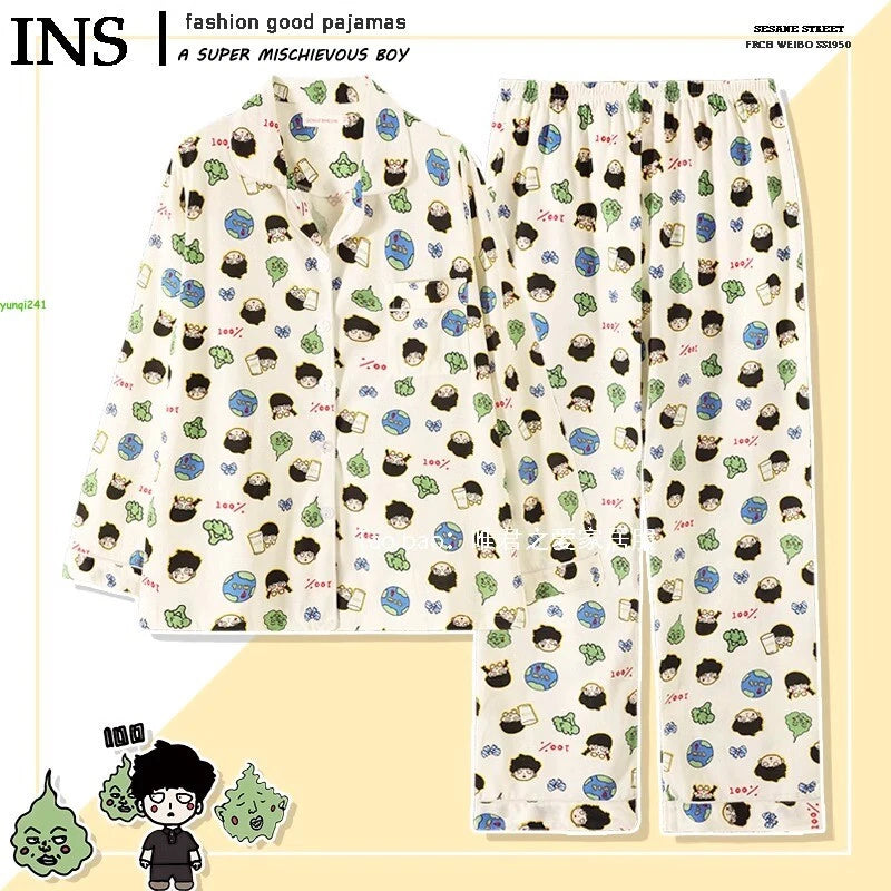 Mob Psycho 100 Mobu Saiko Hyaku Dimple Long sleeves Shorts Leisure Wear Pajamas