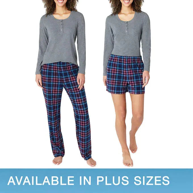 Eddie Bauer Ladies' 3-Piece Waffle Textured Fleece Pajama Set A34
