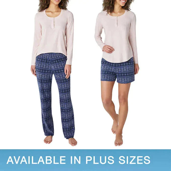 Eddie Bauer Ladies' 3-Piece Waffle Textured Fleece Pajama Set A34