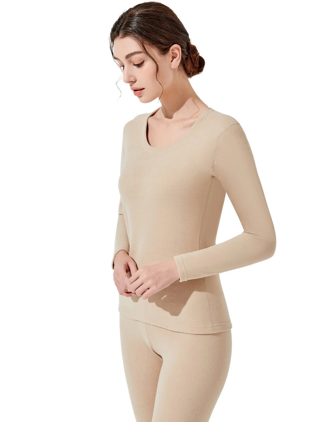 Womens Thermal Underwear Set Soft Fleece Lined Long Johns Base Layer Top& Bottom