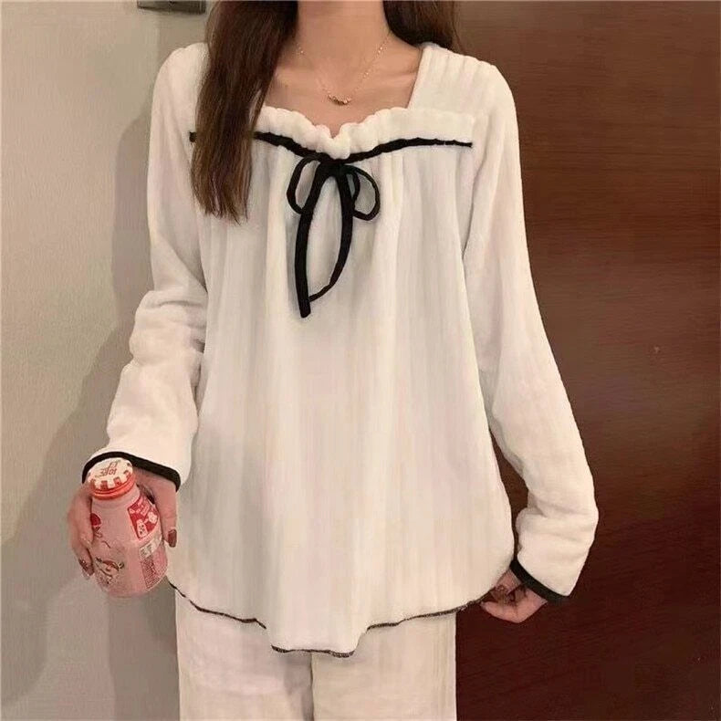 2022 women's autumn and winter pajamas set thick cute pajamas flannel pajamas