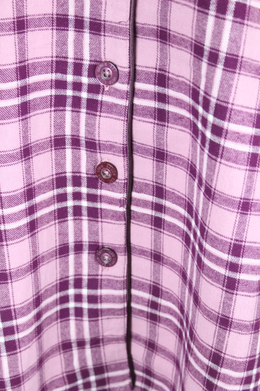 Eddie Bauer Women's 2 Piece Flannel Pajama Set Notch Collar Purple Plaid