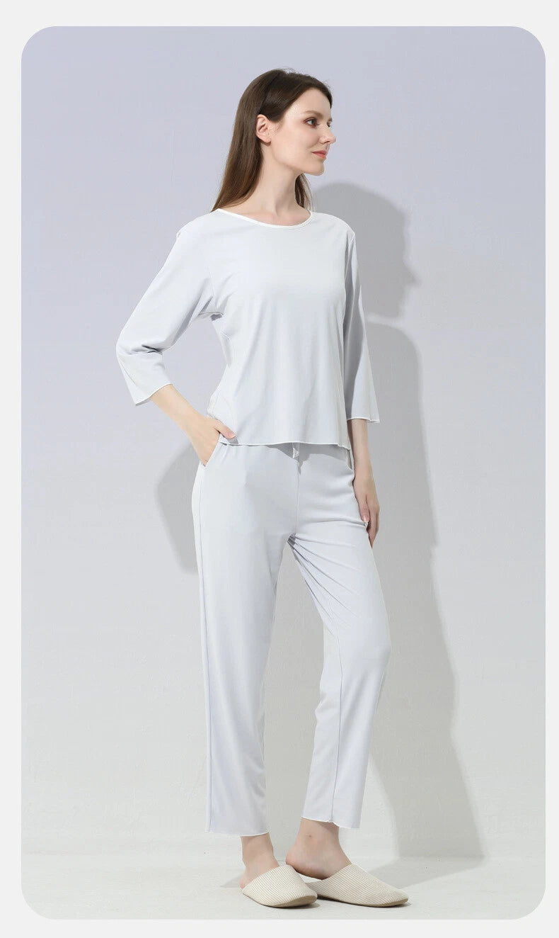 High Quality Autumn Women's Solid Color Casual Sleeve Pants Leisure Home Wear
