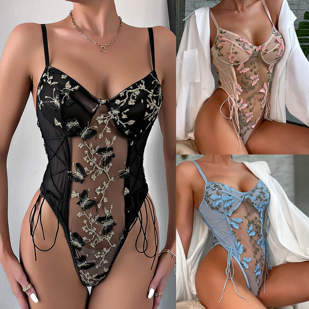 Sexy Underwear Women Lace Lingerie Set Bodysuit Teddy Babydoll Chemise Sleepwear