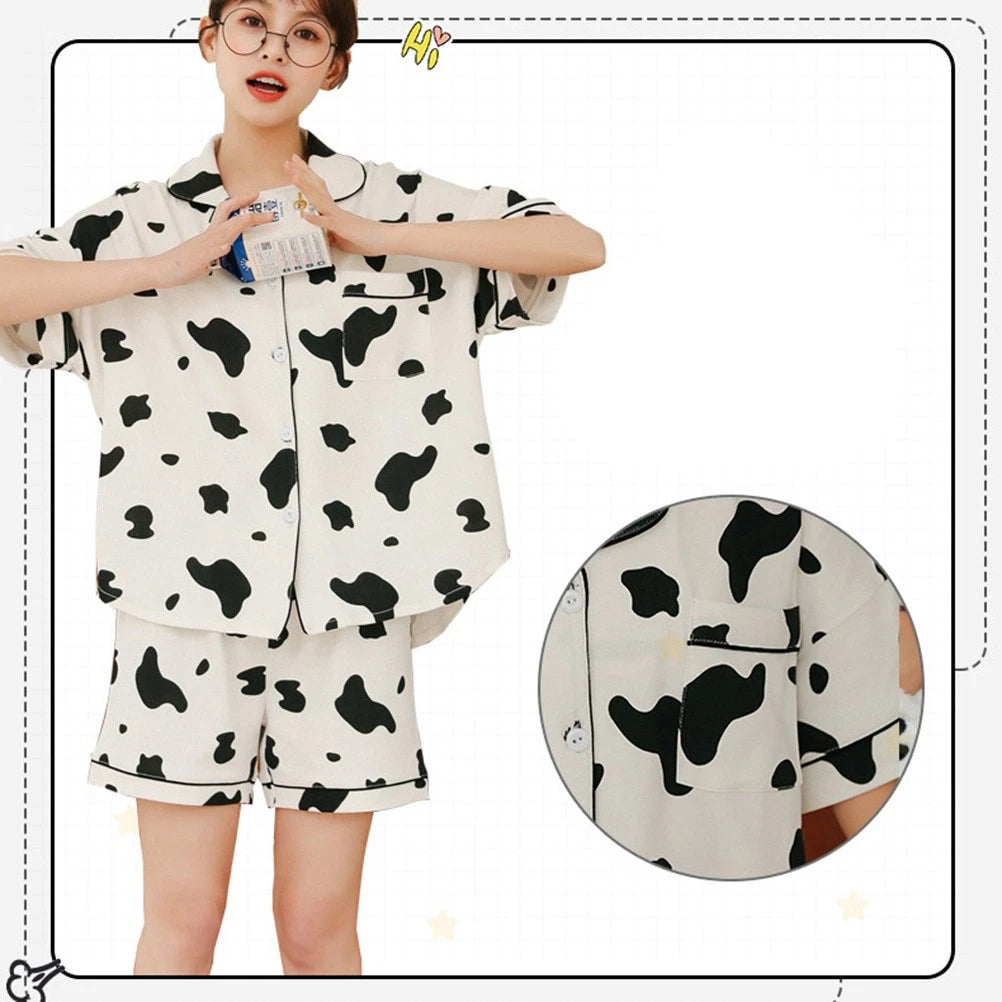 Women's Pure Cotton Short-sleeved Pajamas for Pyjamas Set