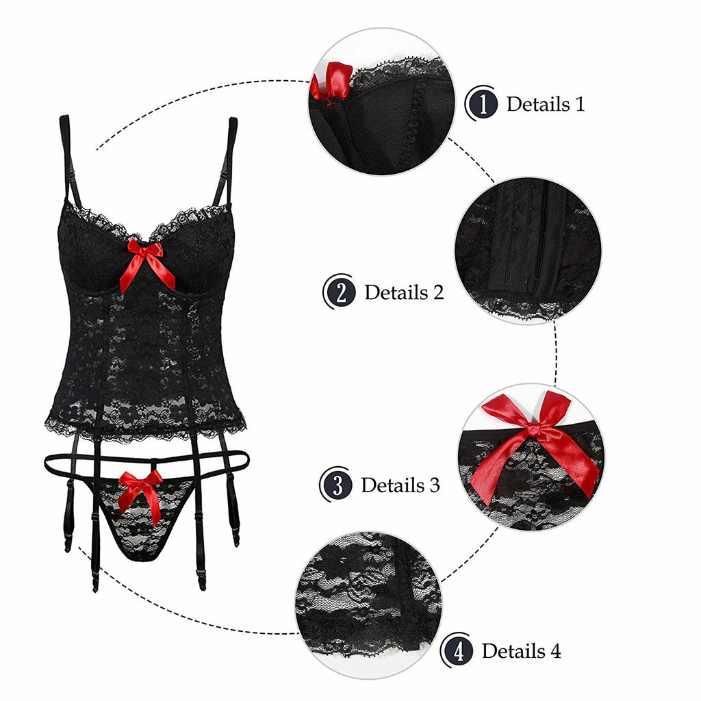 Women's Sexy Lingerie Sleepwear Underwear Lace Nightwear Dress G-String Babydoll