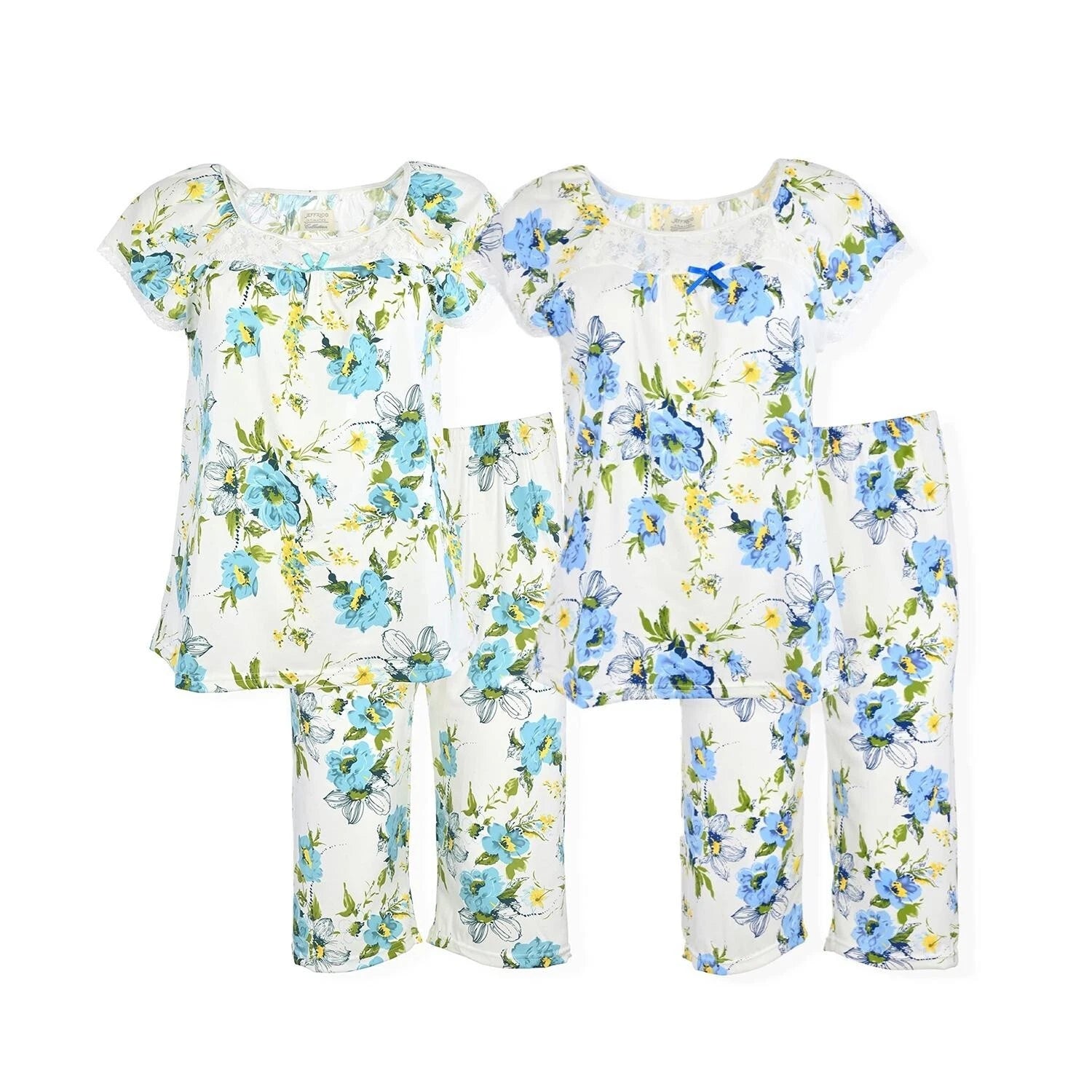 JEFFRICO Womens 2 Pack Capri Set Sleepwear Soft Pajamas Sleep Nightshirts 804C