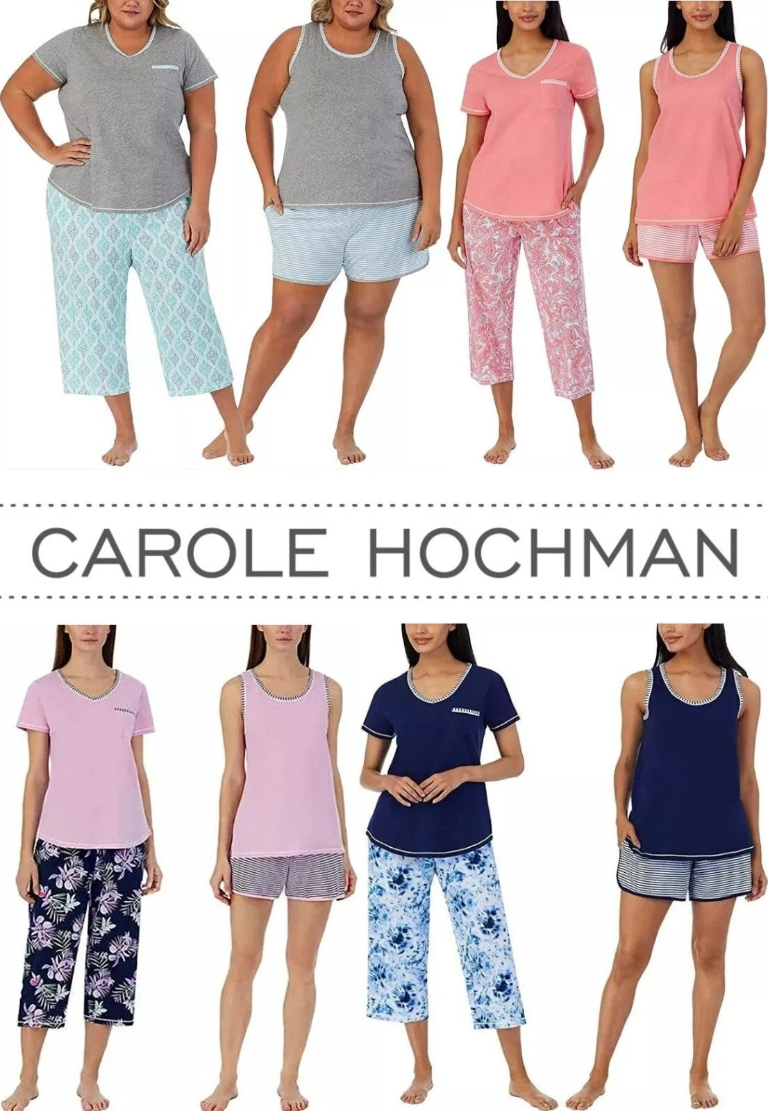 Carole Hochman Women's 4-Piece Cotton Pajama Set