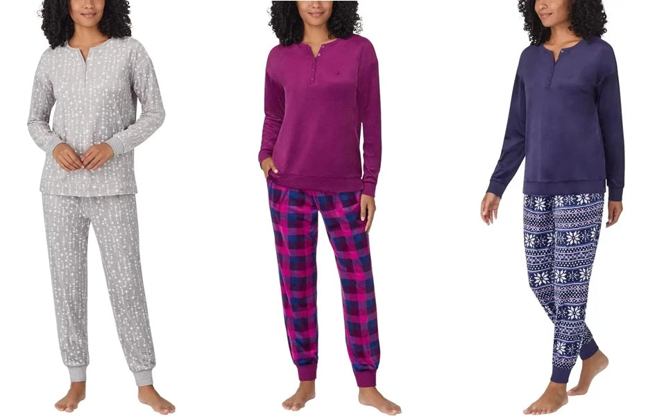 Nautica Women's 2 Piece Fleece Pajama Sleepwear Set(1812934)