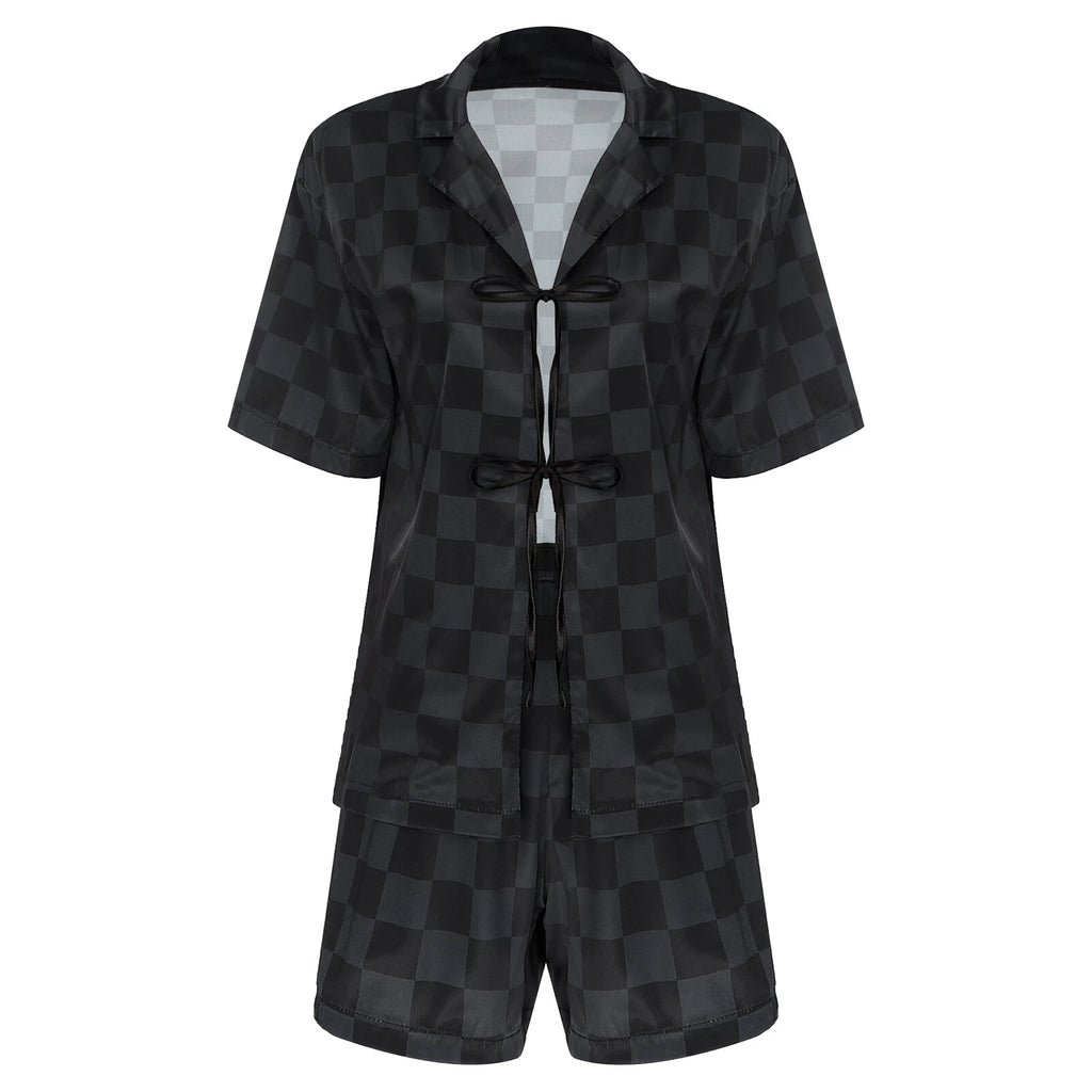 Women Nightwear Ice Cool Pajamas Set Silky Satin Sleepwear Soft Homewear Pants