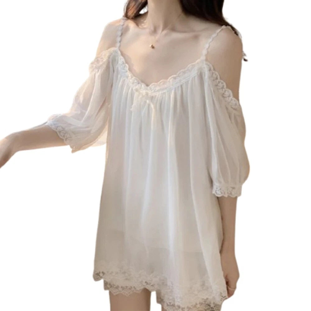 Off Shoulder Suspender Shorts Pajama Suit Women's Sleepwear Sets  Summer